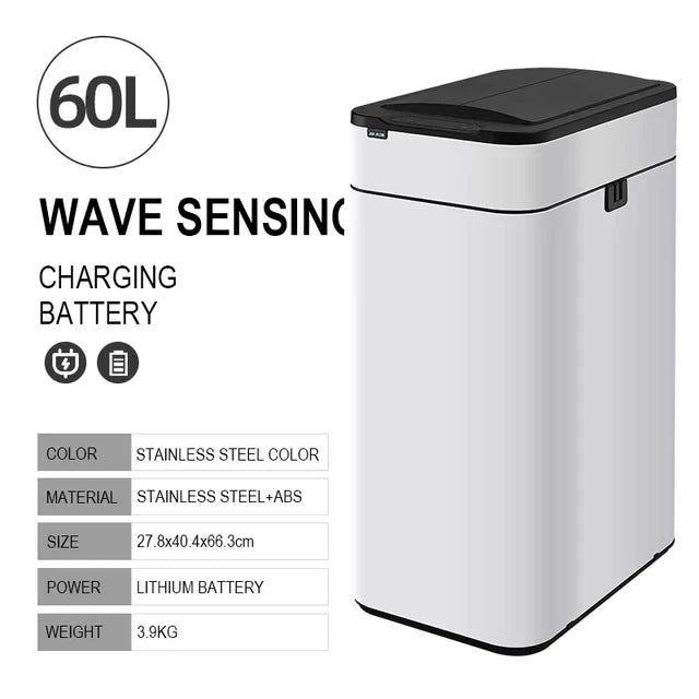 Smart Trash Can Kitchen Automatic Intelligent Sensor Bucket Garbage Dustbin Food Waste Wastebasket 15/20/30/40/50/60L