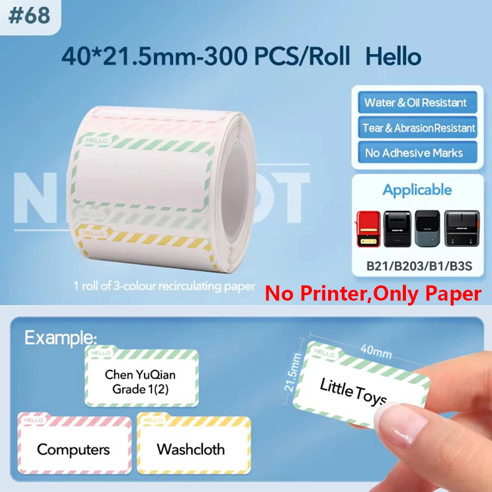 Mini Label Thermal Printer Niimbot B1 Portable Self-Adhesive Printer For Stickers Round Labels Rolls UV Tag Bluetooth Printer