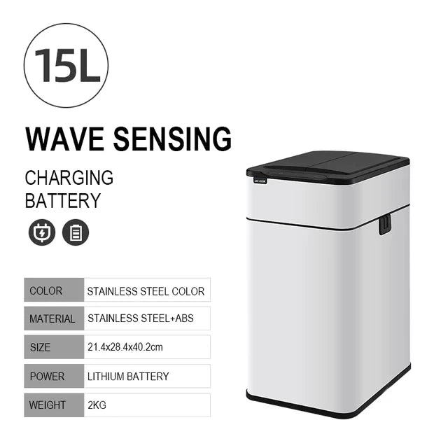 Smart Trash Can Kitchen Automatic Intelligent Sensor Bucket Garbage Dustbin Food Waste Wastebasket 15/20/30/40/50/60L