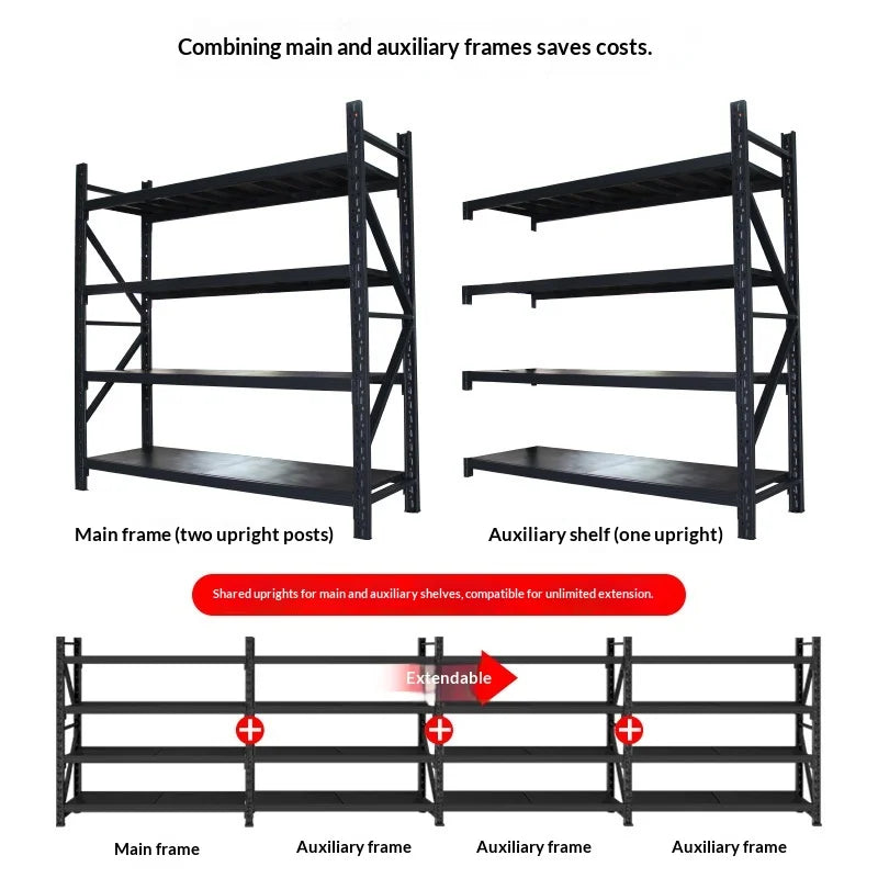 Heavy-Duty Storage Rack, 3 4 5 Tier Adjustable Warehouse Shelving, Detachable Industrial Storage Shelves for Hotel Linen Rooms