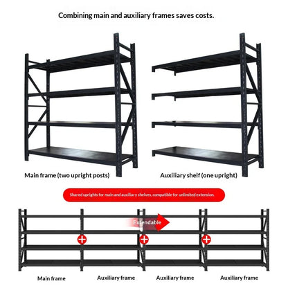 Heavy-Duty Storage Rack, 3 4 5 Tier Adjustable Warehouse Shelving, Detachable Industrial Storage Shelves for Hotel Linen Rooms