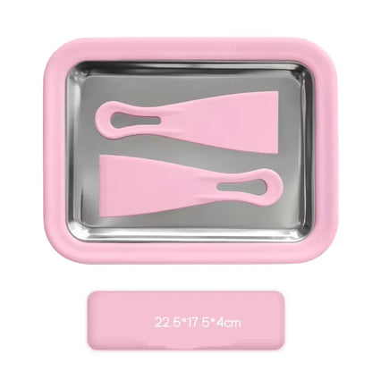 Ice Cream Maker Pan with 2 Scrapers Ice Cream Maker Plate Multifunctional Cold Sweet Fried Food Plate Rolled Ice Cream Maker