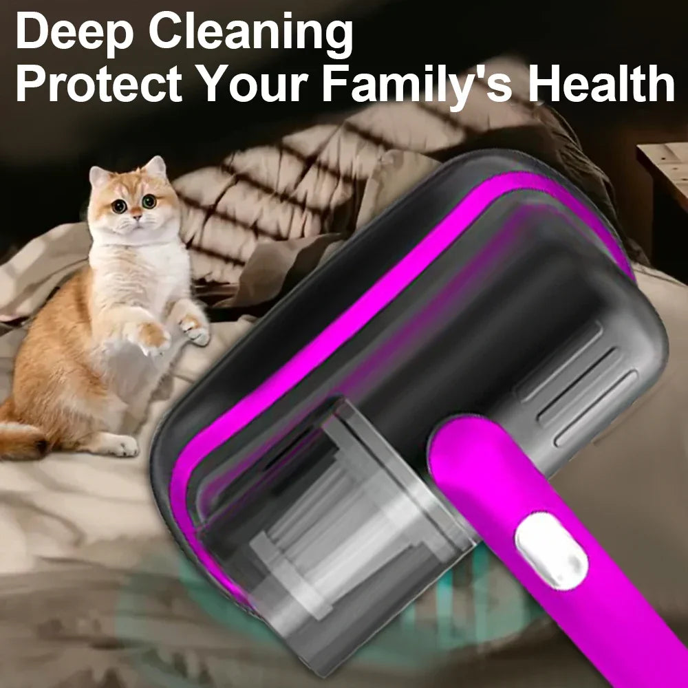 Wireless Handheld Mattress Vacuum Cleaner with UV-C Light HEPA Filter And Ultrasonic Vibration12KPa for Bed Sofa Car Seat Carpet