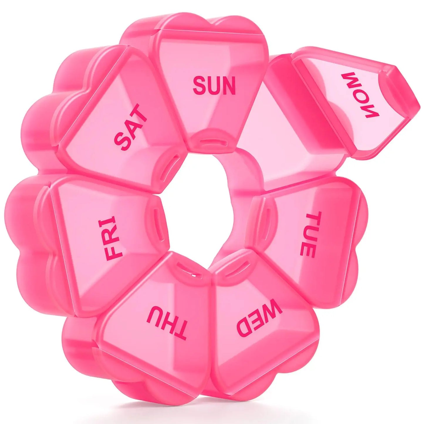 Portable Weekly Pill Organizer 7 Compartments Dark Color Pill Case Waterproof Medicine Dispenser for Travel Daily Use