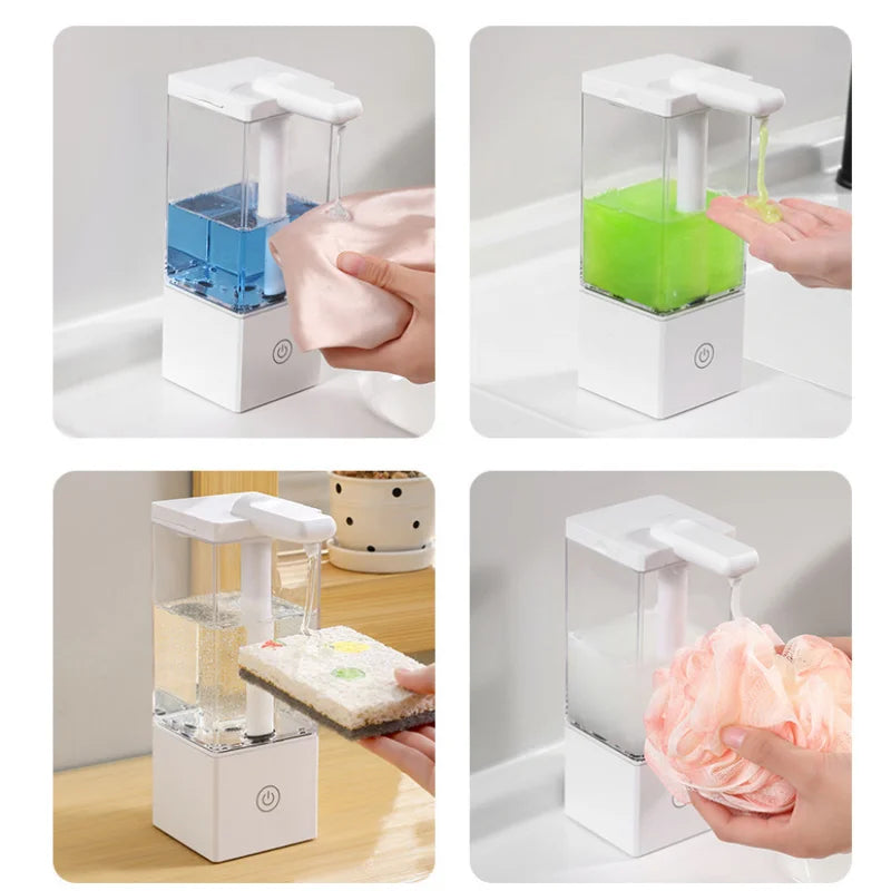Rechargeable Automatic Sensor Soap Dispenser Touchless Liquid Dispenser for Kitchen Bathroom Hand Sanitizer Shampoo Shower