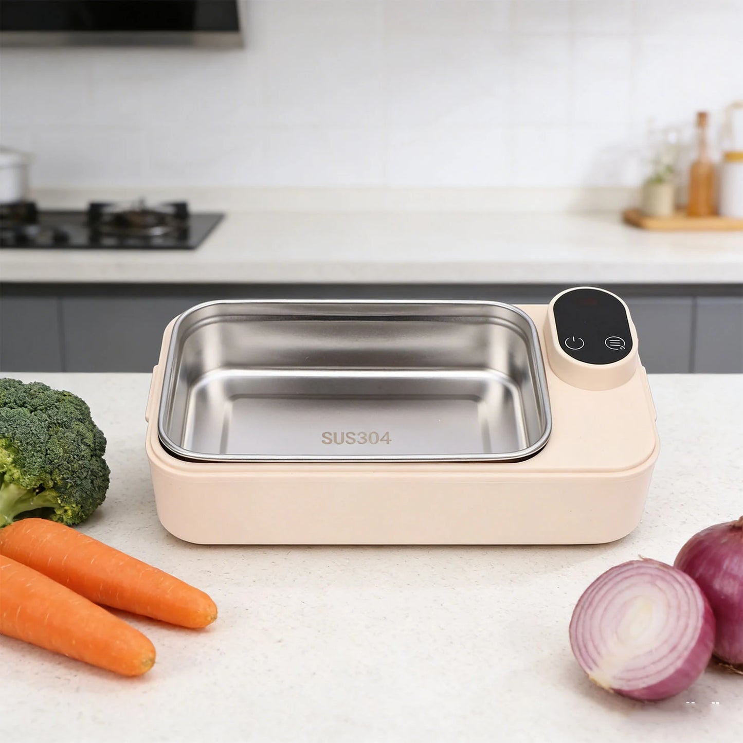 Electric Lunch Box 304 Stainless Steel Digital Display Quick Heated Lunch Box for Office Travel Lunch Box Quick Heated Lunch Box