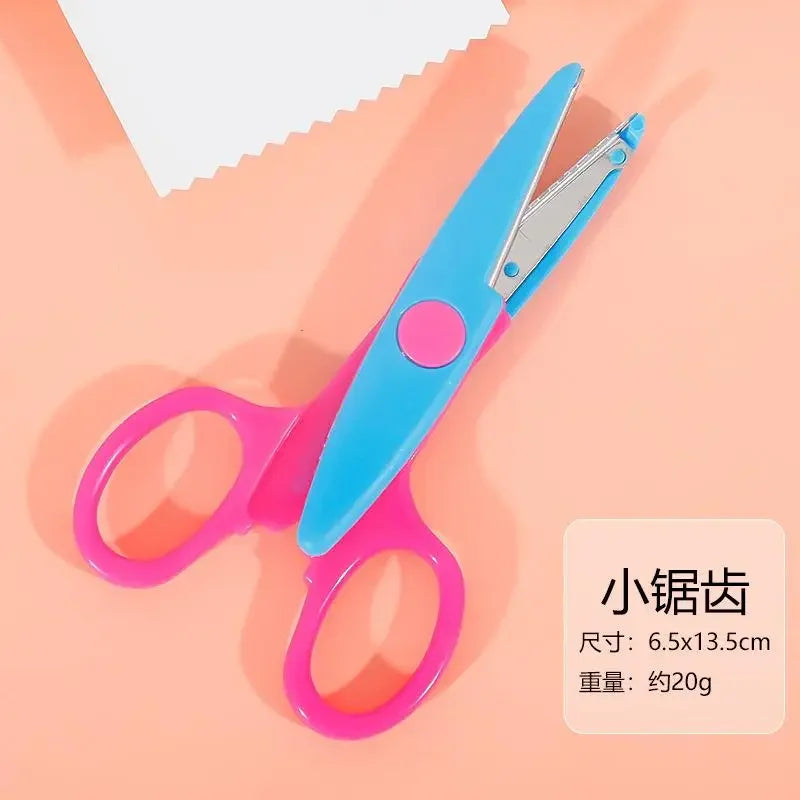 6pcs Scissors Wavy Pattern Paper Cutter Diy Handmade Tools Paper Craft Kawaii Card Photo Scissors 1pc Kids Gifts Office Supplies