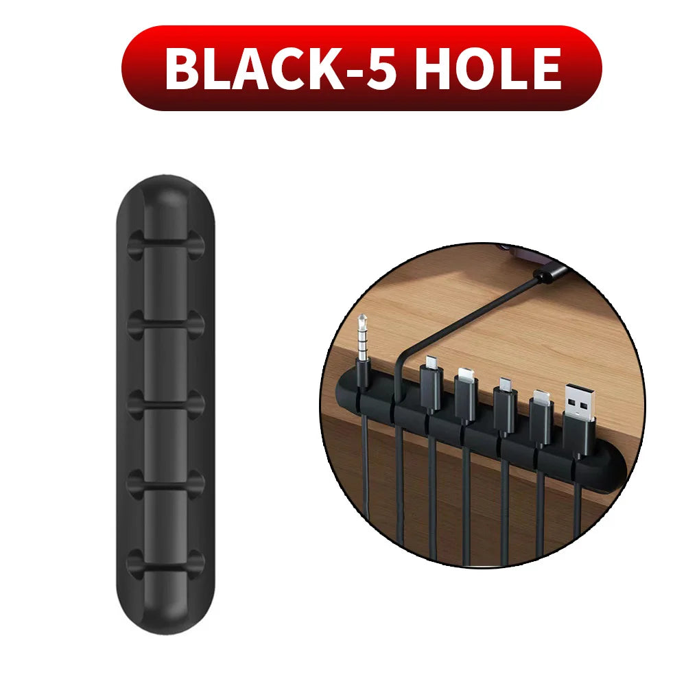 Adhesive Cable Holder Clips Cord Management Wire Organizer for Desktop USB Charging Cable Nightstand Power Cord Mouse Cable