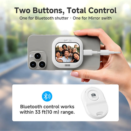 Mini Phone Vlog Selfie Display Screen, Used for Rear Camera Selfies/Logs/Live Streams, Compatible with iPhone Camera Display