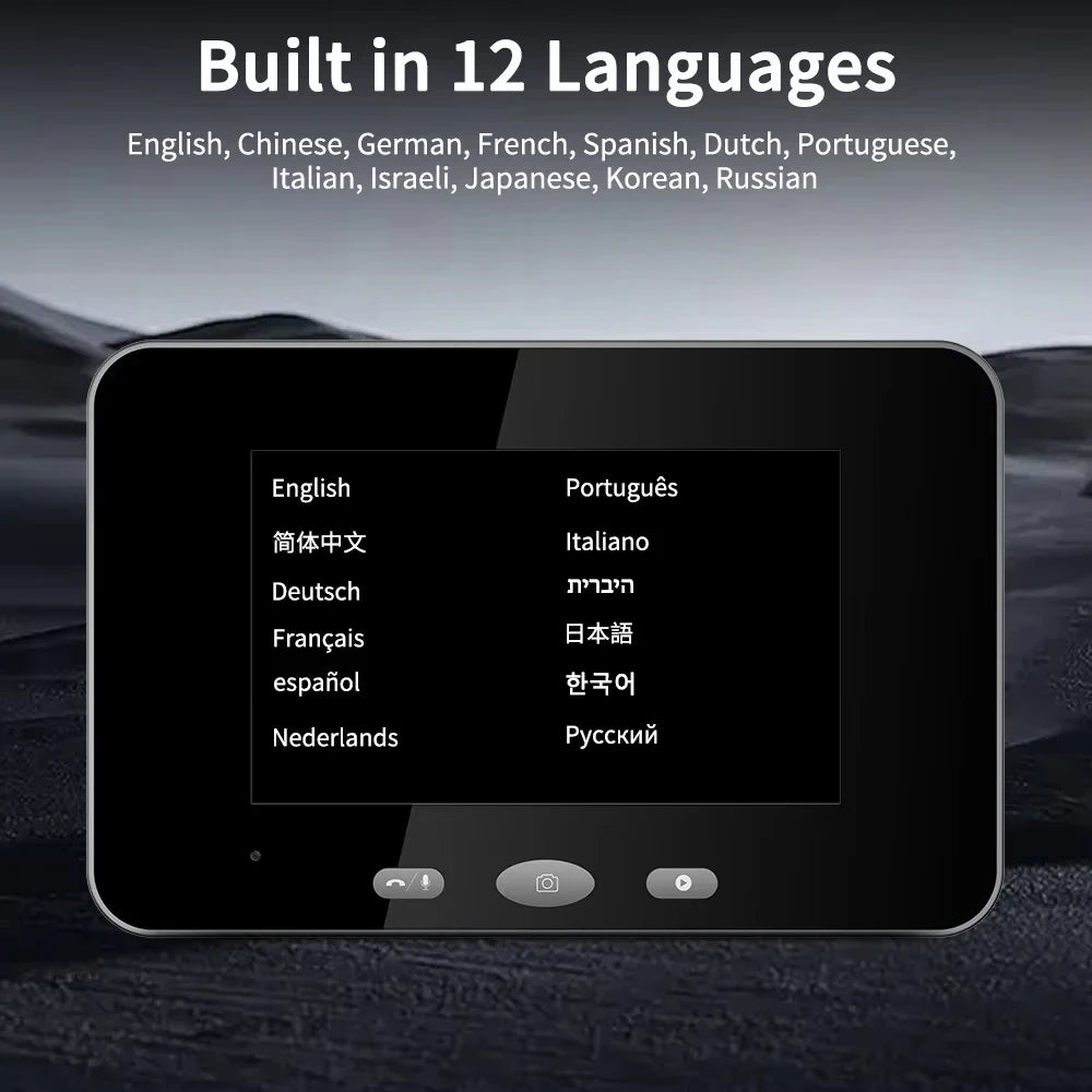 Hollarm Smart Two-way Intercom Doorbell Video Door Viewer Auto Recording No Network Request Waterproof Door Camera No APP/ WiFi