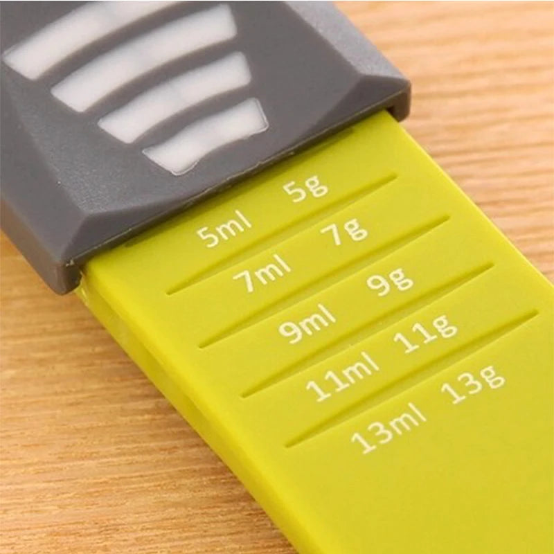 Adjustable Kitchen Scales Measure Cup with Double End Eight Stalls Measuring Spoon for Salt Soup Coffee Tea Powder