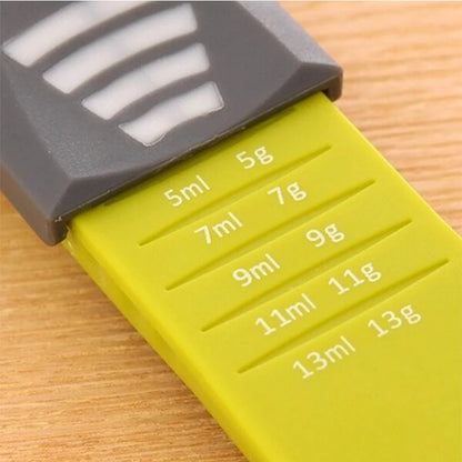 Adjustable Kitchen Scales Measure Cup with Double End Eight Stalls Measuring Spoon for Salt Soup Coffee Tea Powder