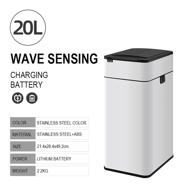 Smart Trash Can Kitchen Automatic Intelligent Sensor Bucket Garbage Dustbin Food Waste Wastebasket 15/20/30/40/50/60L
