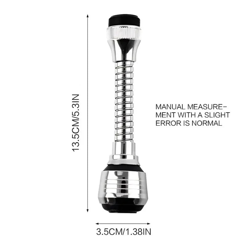 2 Modes Kitchen Stainless Steel Faucet Sprayer, 360° Rotating Water-Saving Splash Proof Tap Extender Bubbler
