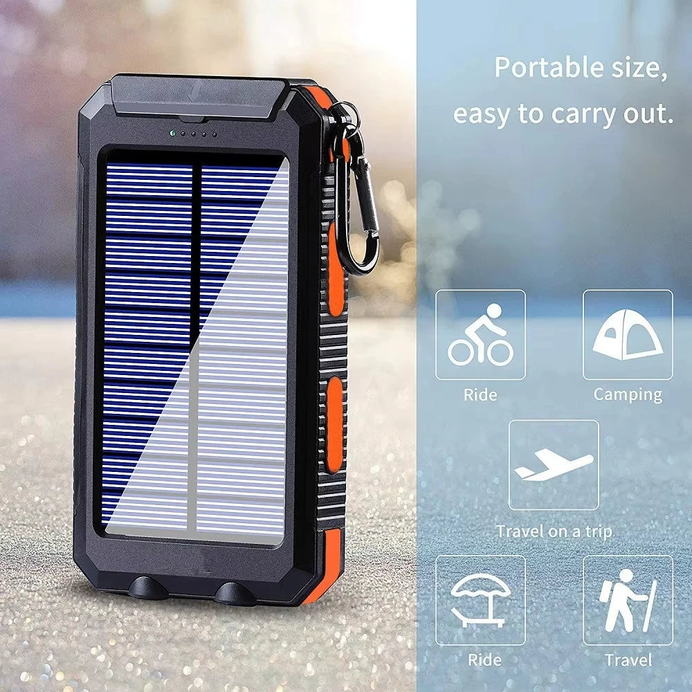 Solar Power Bank 80000mAh Portable Power Bank External Battery Fast Charging Strong Light LDE Light for All Smartphones