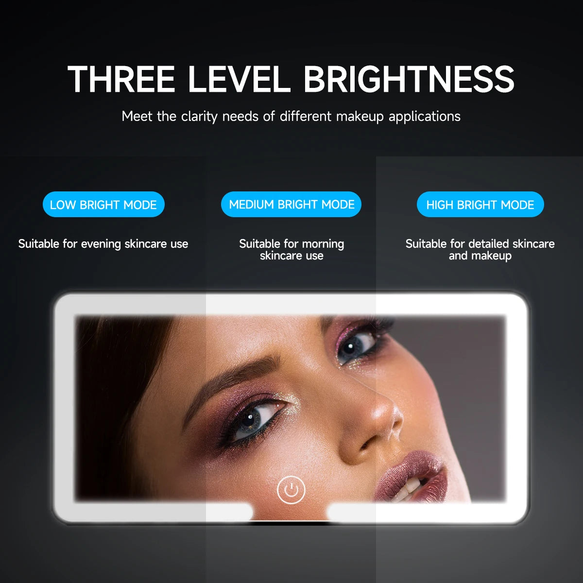 LED Car Makeup HD Mirror Sunshade Makeup Hanging Mirror Ultra Thin USB Charge Autom Cosmetic Mirror Touch Screen Dimmable Light