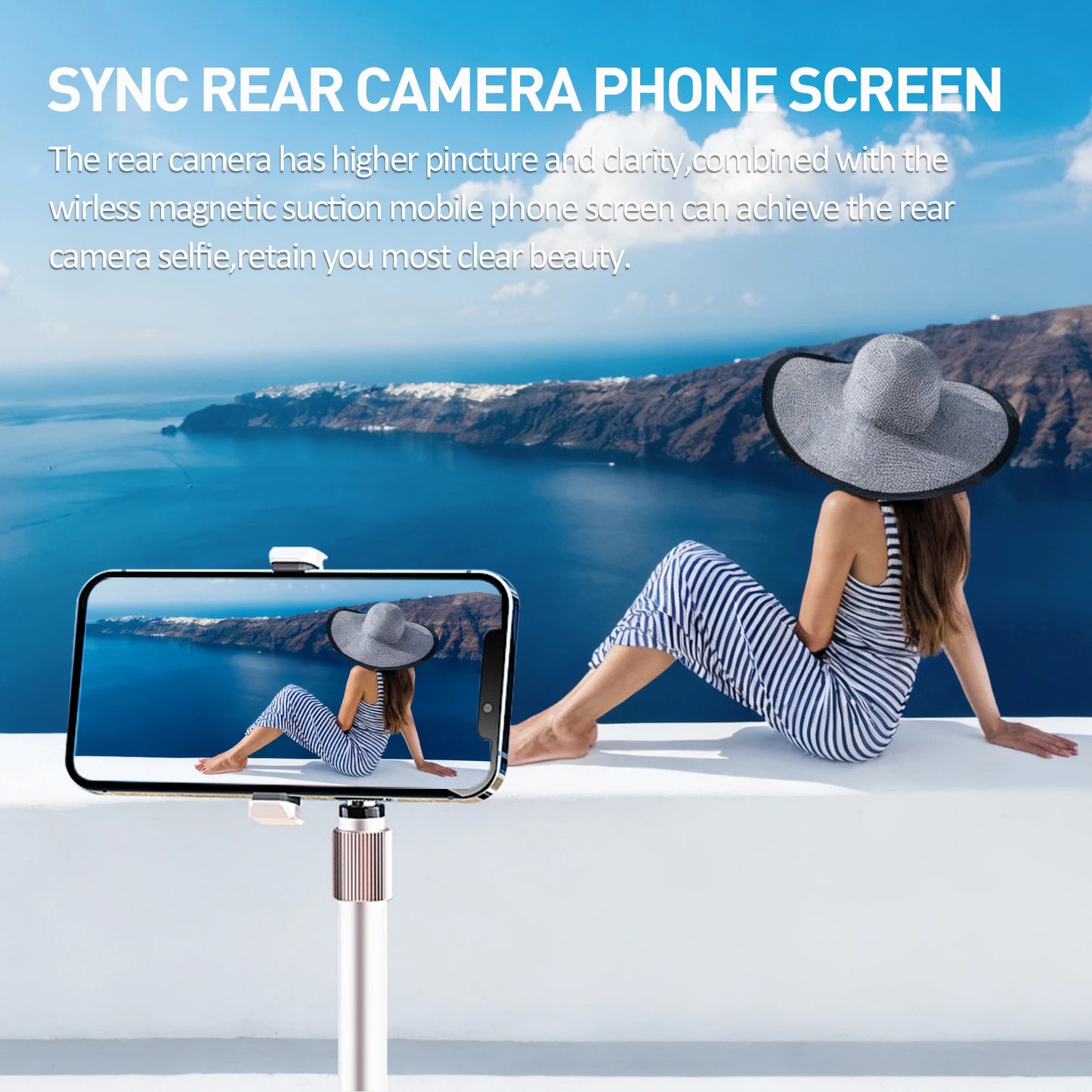 Mobile phone rear self-timer display mini self-timer monitor screen mobile phone screen caster control remote photo bluetooth re