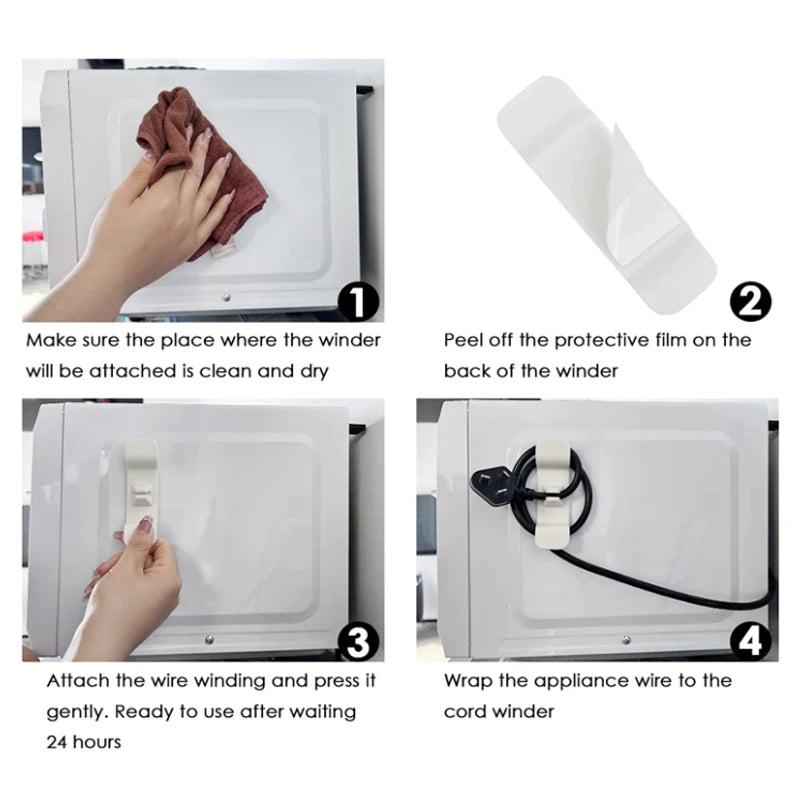 Cord Wrapper Organizer Clips Holder Wire Hider Cable Winder Management Wrap For Kitchen Appliance Stand Blender Mixers Air Fryer