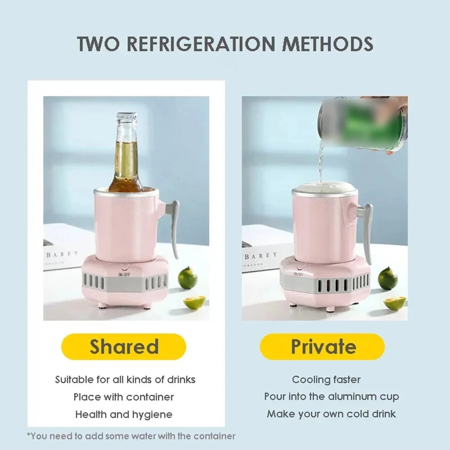 Mini Electric Cooling Water Cup Beverage Cooler Drinking Cooling Cup for Home Office Travelling Use