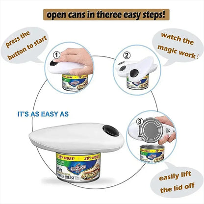 Electric Can Opener Automatic Jar Bottle Opener Hands Free Easy Pull Tab Battery Powered Batteries Not Included