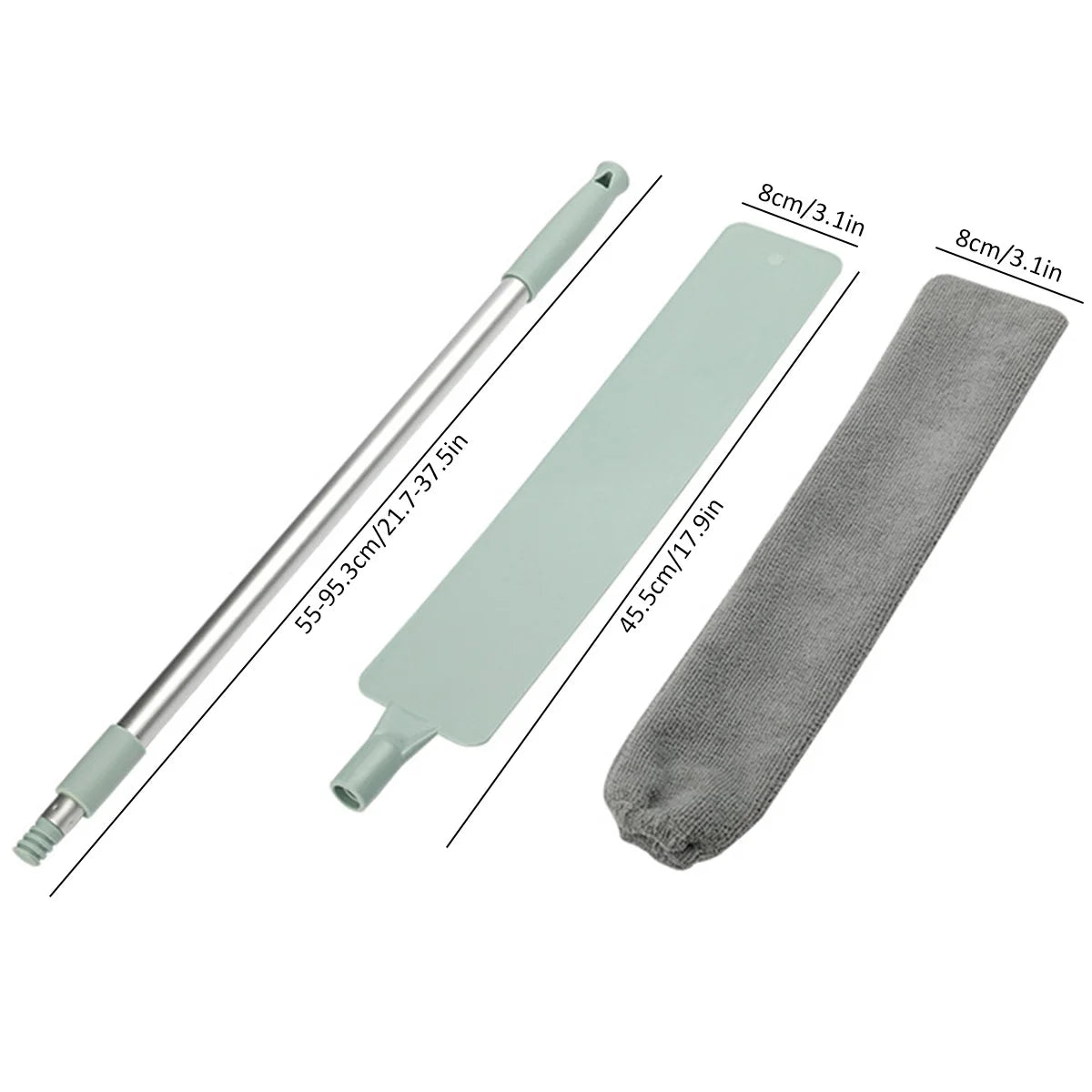 Ceiling Fan Cleaner Duster with 2 Detachable Dusting Head Ceiling Fan Blade Cleaner with Extension Pole Adjusts