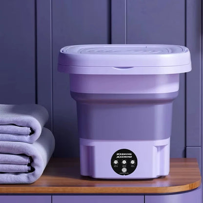 8L Mini Foldable Washing Machine Household Clothes Socks Underwear Cleaning Washer Travel Washing Machine With Spinning Dry