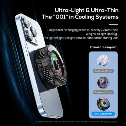 Magnetic/Back Clip Phone Cooler Low-Noise 3 Levels Temperature Control Wireless Phone Cooler Display Screen For iPhone Xiaomi