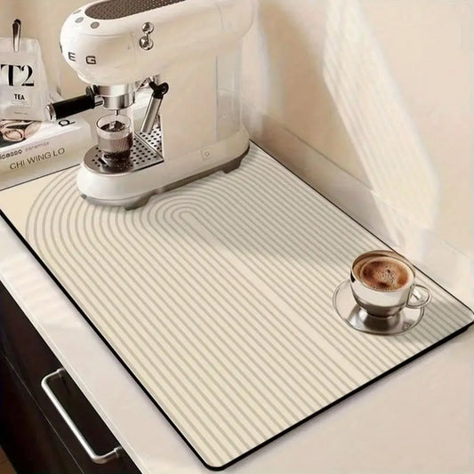 Dish Drying Mat Super Absorbent Dish Mat Drying Kitchen Mat with Floral Hide Stain Draining Mat for Kitchen Coffee Bar Decor