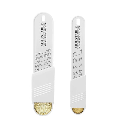 Adjustable Measuring Spoon Plastic Measuring Spoons Set with Adjustable Scale Kitchen Baking Tablespoon and Teaspoon Set JT576