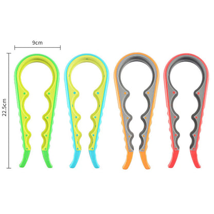 Multifunctional 4-in-1 Kitchen Tool Jar Gripper Lid Opener Can Opener Bottle Opener - Easy to Use Home Essential