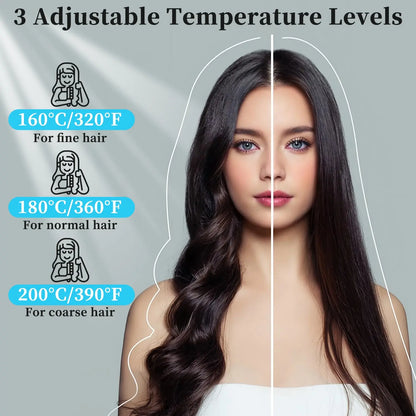 Portable Hair Straightener Brush Cordless USB Charging Straightening Comb LED Display & Ceramic Coating, Ionic Technology