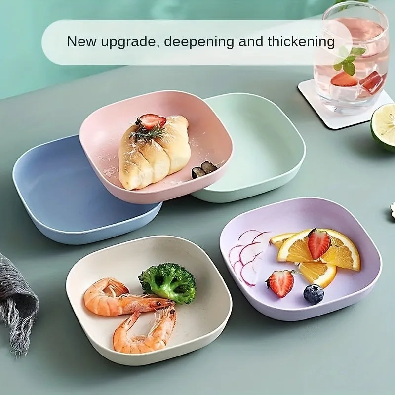 10pcs Set Reusable Fruit & Dessert Plates - Washable, Multifunctional Snack Dishes with Built-In Base for Bones & Candy - Versat