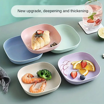 10pcs Set Reusable Fruit & Dessert Plates - Washable, Multifunctional Snack Dishes with Built-In Base for Bones & Candy - Versat