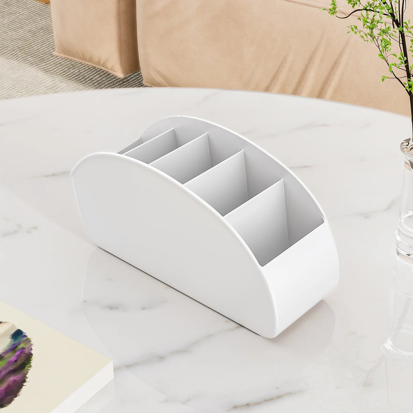 1pc Control Holder - Remote Caddy Tray Organizer for TV, Media Players, Pens,  Space-Saving Desktop & Bedside Table Organizer