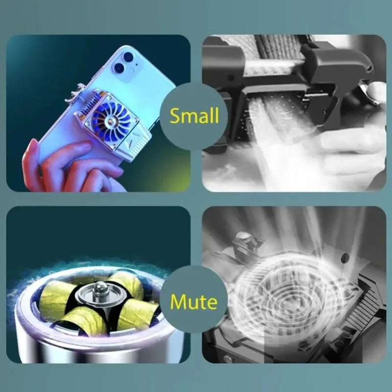 Semiconductor Phone Cooler Fast Cooling Radiator with Fan Low Noise For iPhone Android Gaming Live Streaming Mobile Phone Heat