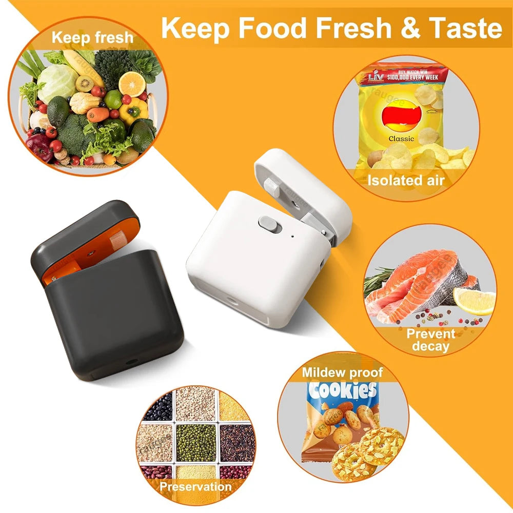 Plastic Bags Sealer Mini Bag Sealer Handheld Rechargeable Bag Sealer Machine Portable Resealer Machine Sealer for Plastic Bags