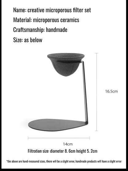 Microporous filter tea strainer Ceramic Tea Strainer, Multifunctional Coffee Filter Cup, Microporous, Reusable, Ceramic Filter