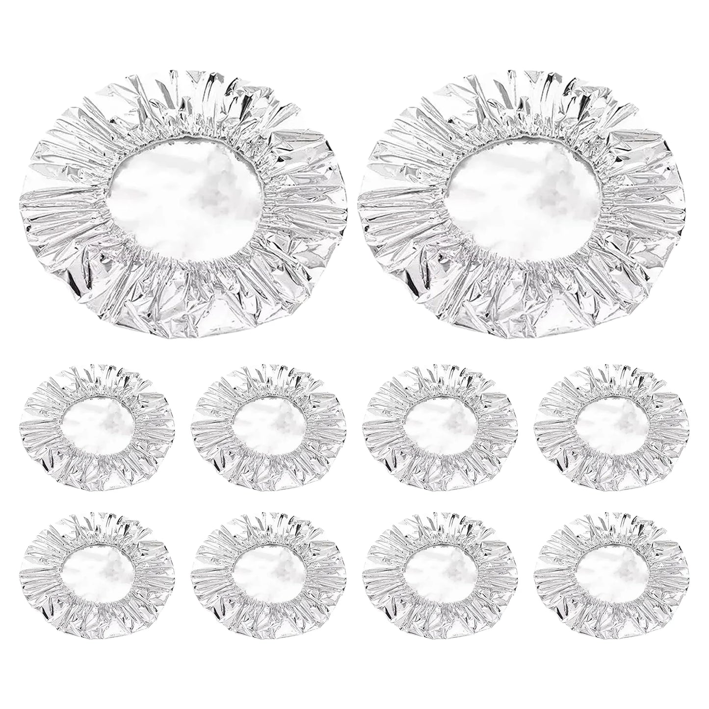 Reusable Aluminum Foil Food Covers Elastic Bowl Covers Fits Various Dish Shapes for Home Dining Parties Outdoor Picnics