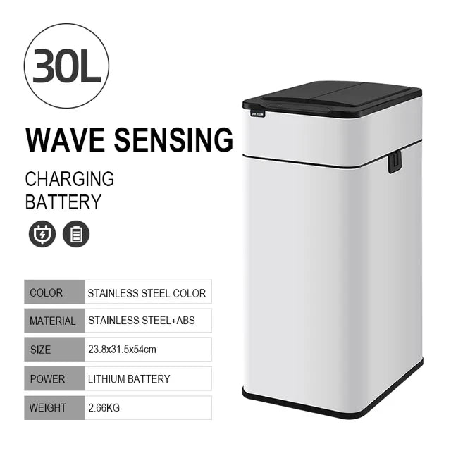 Smart Trash Can Kitchen Automatic Intelligent Sensor Bucket Garbage Dustbin Food Waste Wastebasket 15/20/30/40/50/60L