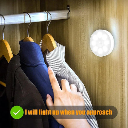 6-Pack Under Cabinet Lighting, Rechargeable Motion Sensor Puck Lights, 3Color Temps Night Light, Magnetic Stick on Lamp