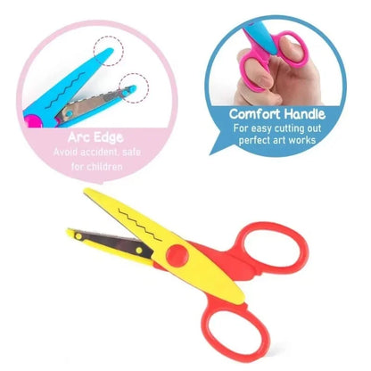 6pcs Scissors Wavy Pattern Paper Cutter Diy Handmade Tools Paper Craft Kawaii Card Photo Scissors 1pc Kids Gifts Office Supplies