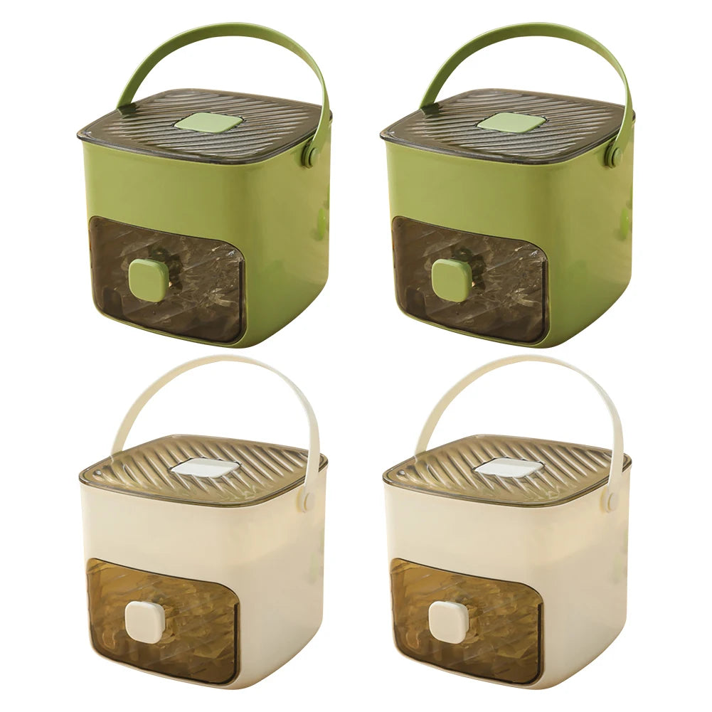Portable Ice Maker Machine & Storage Drawer Ice Maker with Handle Countertop Ice Cube Maker for Home Kitchen Camping RV Office