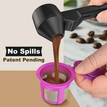 Coffee Scoop with Funnel Small Sliding Powder Scoop For Protein Formula Supplements, Home Kitchen RV Camping, Space-Saving
