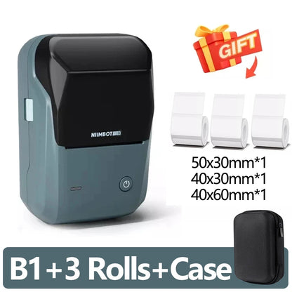 Mini Label Thermal Printer Niimbot B1 Portable Self-Adhesive Printer For Stickers Round Labels Rolls UV Tag Bluetooth Printer