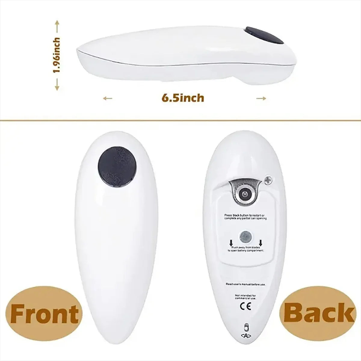 Electric Can Opener Automatic Jar Bottle Opener Hands Free Easy Pull Tab Battery Powered Batteries Not Included