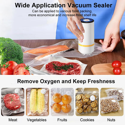 Electric Vacuum Sealer Pump USB Rechargeable Mini Handheld Vacuum Sealing Bags Pump For Food Storage Sealer Portable Vacuum Pump
