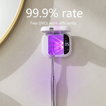 Rechargeable Portable UV Toothbrush Sterilizer Smart Screen Display Wall Mounted Disinfector Mini Sanitizing Case