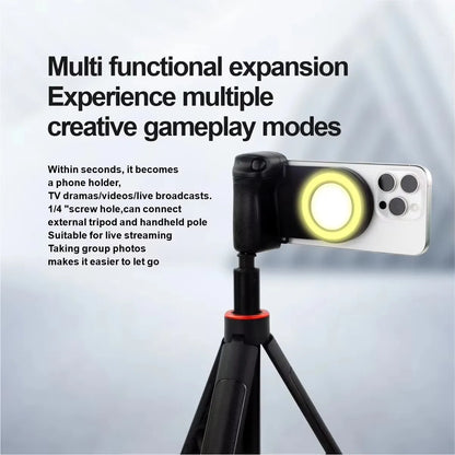 2026 MagSafe Smartphone Camera Shutter Grip Bluetooth Selfie Handle Camera Photo Stabilizer with Fill Light for Iphone Android