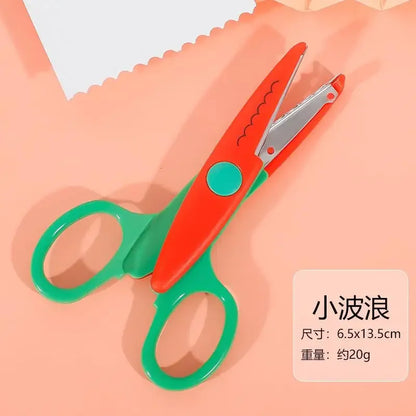 6pcs Scissors Wavy Pattern Paper Cutter Diy Handmade Tools Paper Craft Kawaii Card Photo Scissors 1pc Kids Gifts Office Supplies