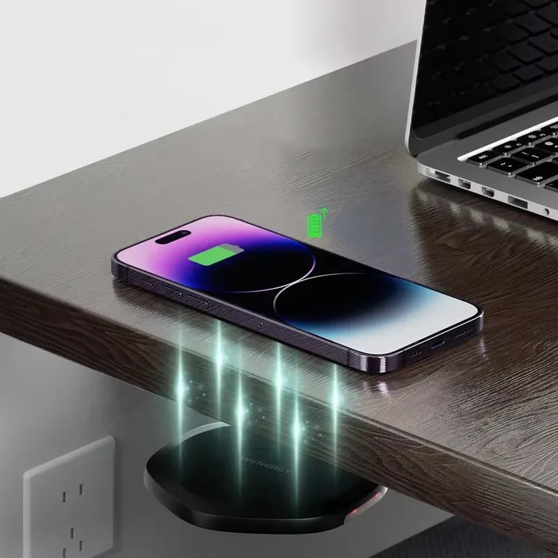 Invisible Wireless Charger 27mm Under Table Charger Furniture Fast Desk Wireless Charging Station for iPhone 15/14/13/12 Samsung